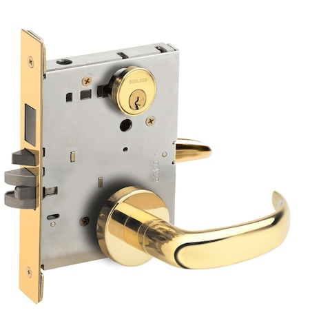 Schlage Entrance Mortise Lock with Deadbolt, 17A Design, Bright Brass L9453P 17A 605